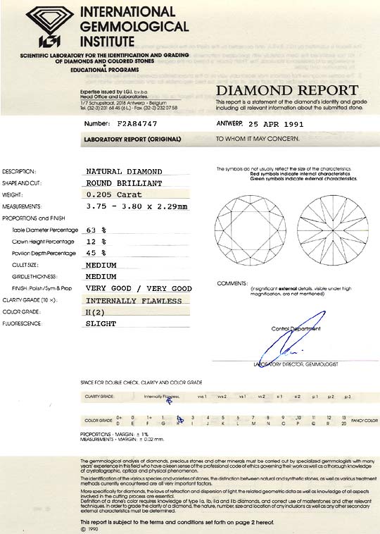 Foto 9 - Diamant-Brillant 0,205 ct Lupenrein Wesselton Weiss IGI, D6180