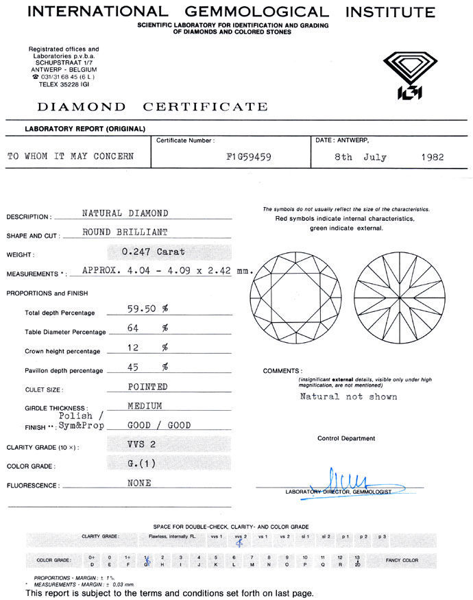 Foto 9 - Diamant 0,247 Brillant IGI Expertise Top Wesselton VVS2, D6680
