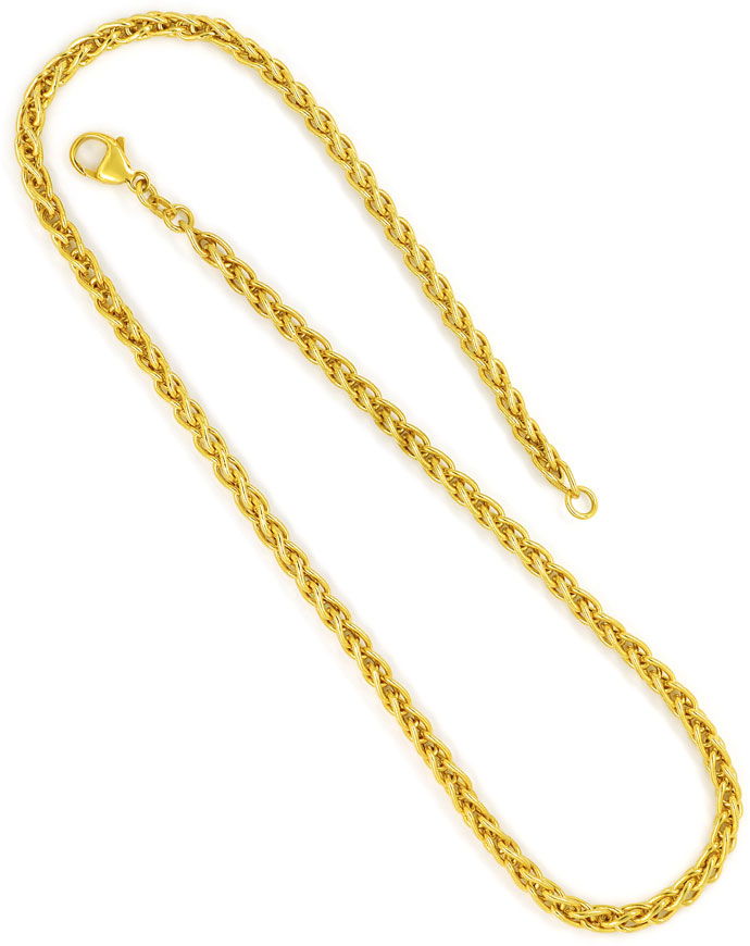 Foto 3 - Dekorative hochwertige Zopf Halskette in 750er Gelbgold, K3045