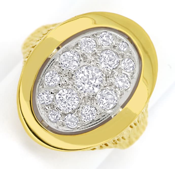 Foto 2 - Diamantring mit 1,09ct Diamanten 14K Gelbgold-Weißgold, S1515