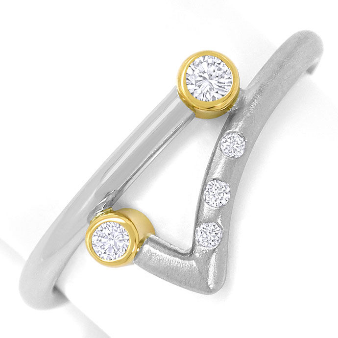 Foto 2 - Formvollendeter Design-Platin-Gold-Ring mit Brillanten, S3508